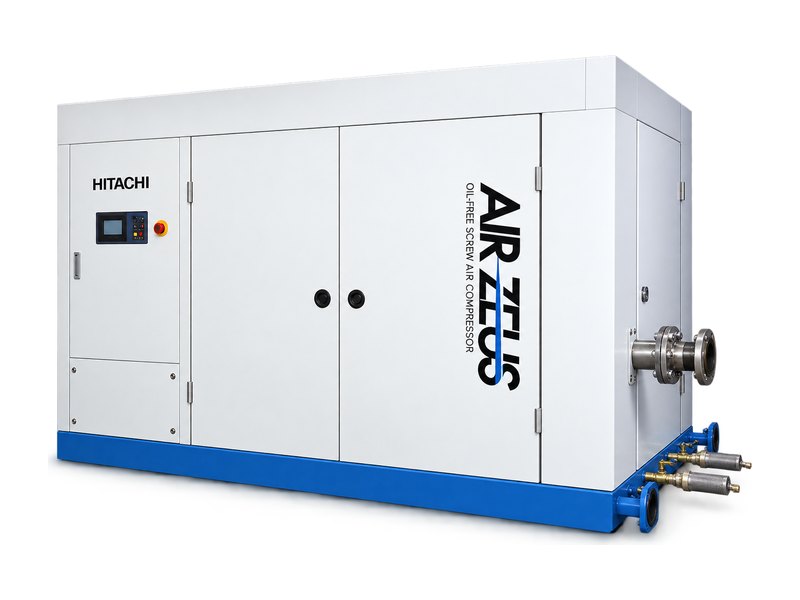 เครื่องอัดอากาศ HITACHI แบบสกรูไม่ใช้น้ำมัน