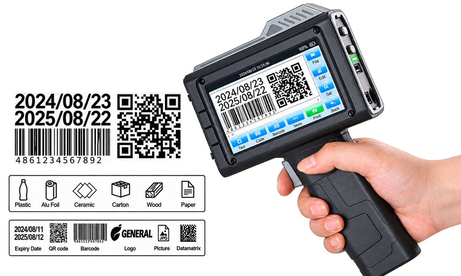 เครื่องพิมพ์อิงค์เจ็ทแบบพกพา BENTSAI BT-HH6205 พร้อมตัวอย่างงานพิมพ์