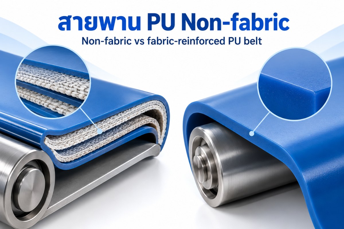 สายพาน PU Non-fabric คืออะไร และต่างจากสายพาน PU เสริมผ้าใบอย่างไร?