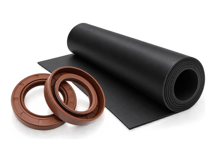 ออยล์ซีล FKM Viton สีน้ำตาลและม้วนแผ่นยาง